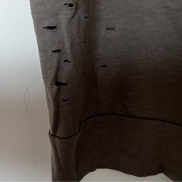 ABOUND Olive/Khaki Green Heathered TIE HIP Cotton Distressed SWEATSHIRT size L - Picture 4 of 16